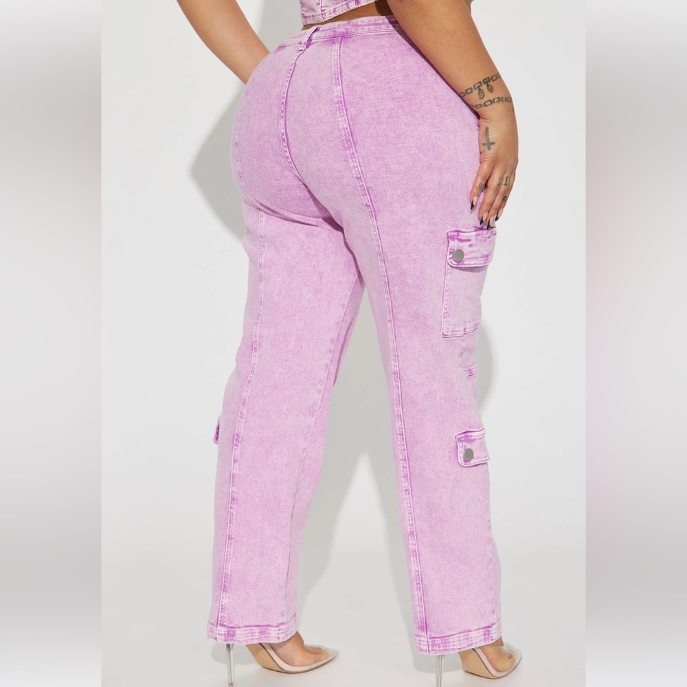 Fashion Nova Curve Plus Size Pink Denim Set - Picture 3 of 16
